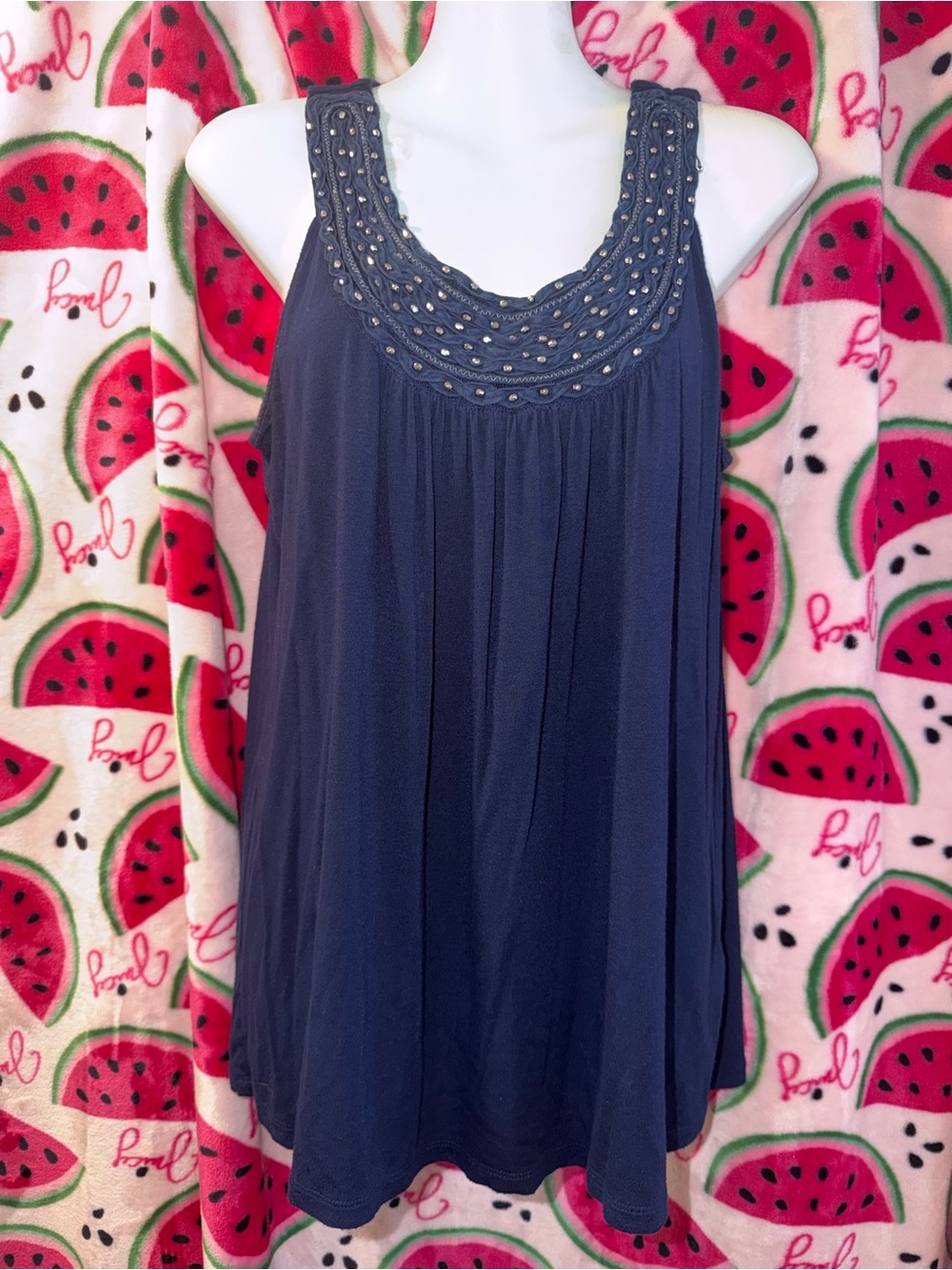 💙 Dress Barn Beaded Scoop Neck Tank